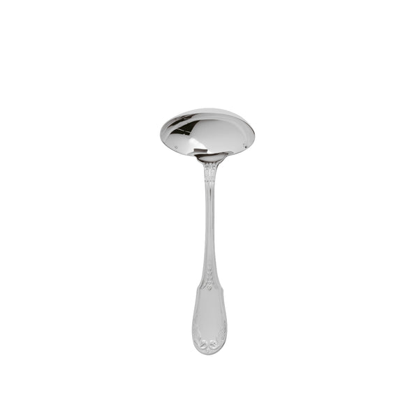 Ercuis Empire sterling silver gravy ladle with engraved handle.