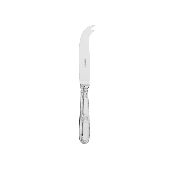 Ercuis Empire sterling silver cheese knife with two prongs.