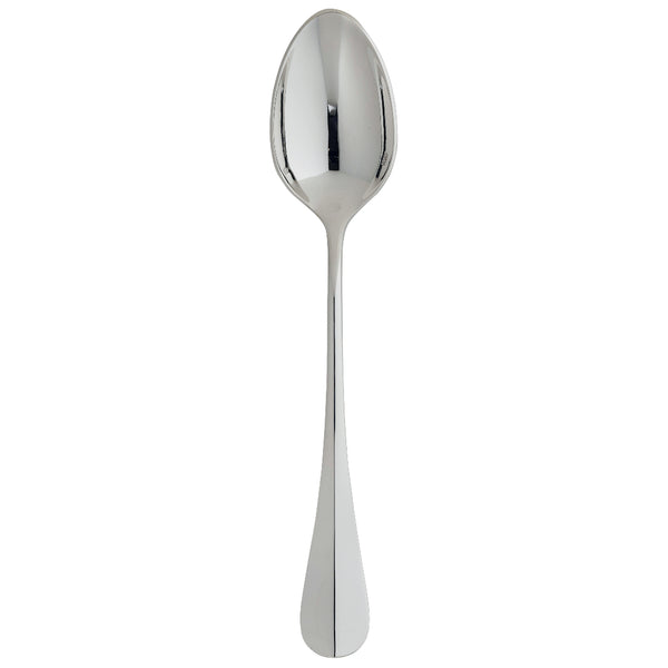 Silver-plated serving spoon with wide bowl and polished handle from the Ercuis Baguette collection.