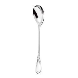 Silver-plated Du Barry serving spoon with deep oval bowl and decorative Louis XV-style handle.
