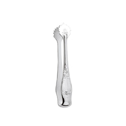 Silver-plated Du Barry sugar tongs with ornate floral handle and curved tips by Ercuis.