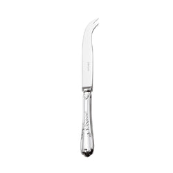 Du Barry silver-plated cheese knife with two prongs by Ercuis, Louis XV inspired design.