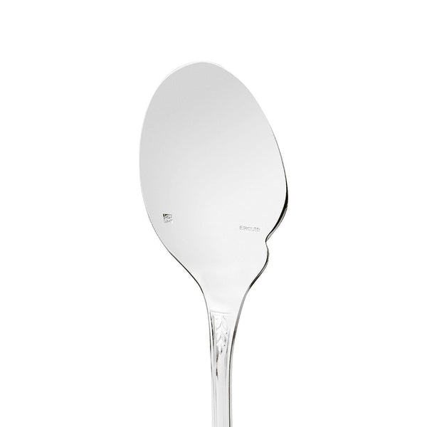 Individual gravy spoon Lauriers silver plated with rounded bowl having a notch on the side.