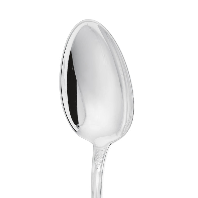 Lauriers Dessert Spoon silver plated close-up.
