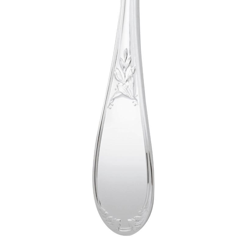Lauriers Dessert Fork silver plated handle with refined detailing by Ercuis
