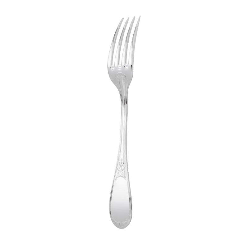 Lauriers Dessert Fork silver plated with laurel detailing and mirror finish
