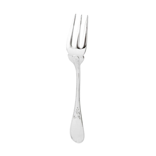 Lauriers Fish Fork silver plated with wide tines for delicate fish fillets
