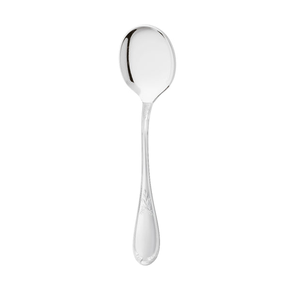 Ice cream spoon Lauriers silver plated with laurel motif handle.