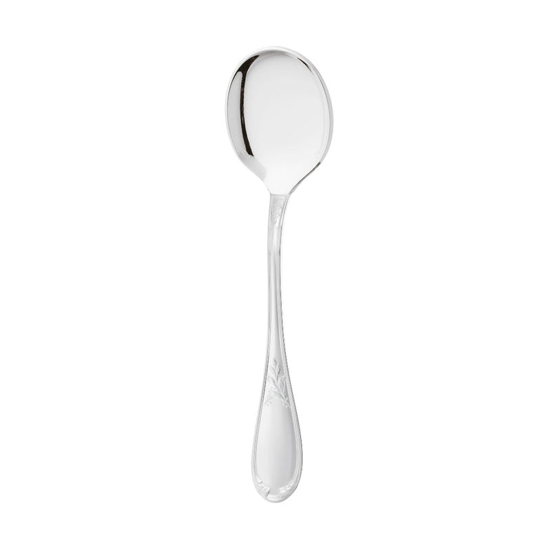 Ice cream spoon Lauriers silver plated with laurel motif handle.