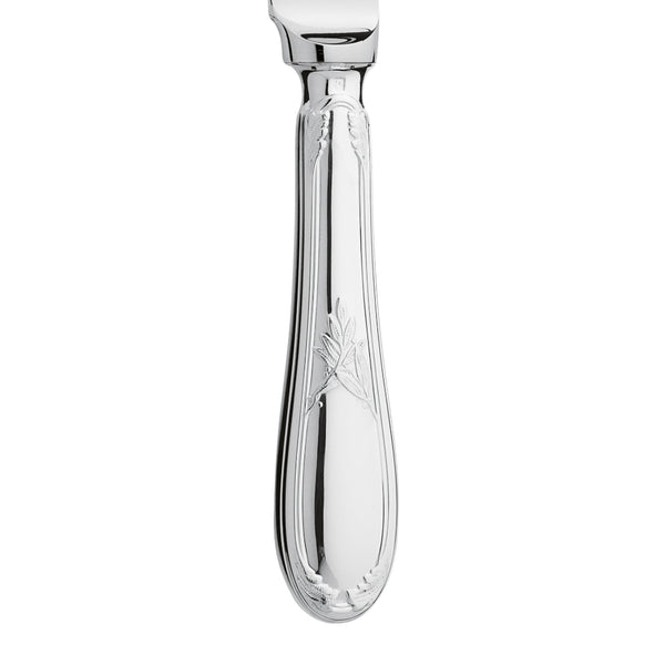 Individual butter knife Lauriers silver plated close-up on its laurier motif handle