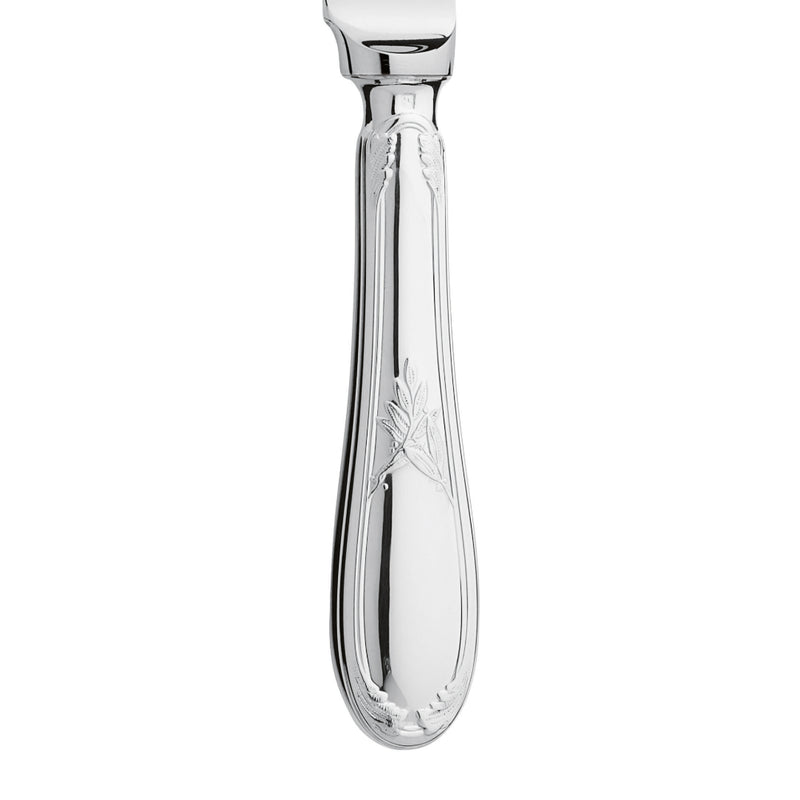 Individual butter knife Lauriers silver plated close-up on its laurier motif handle