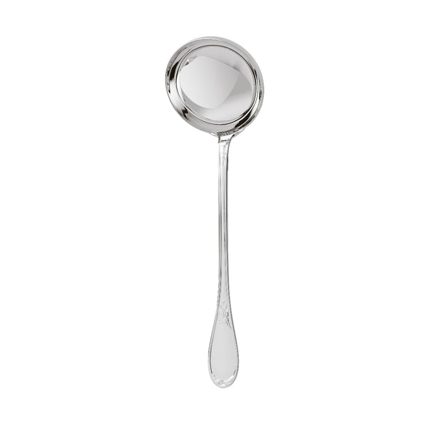 Soup ladle Lauriers silver plated with long laurel motif handle