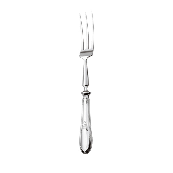 Carving fork Lauriers silver plated with laurel motif handle.