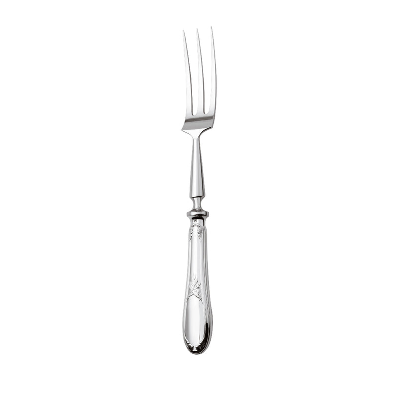 Carving fork Lauriers silver plated with laurel motif handle.