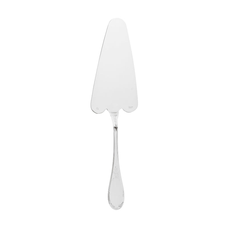 Pie server silver plated with laurel motif and contoured handle for refined dessert service