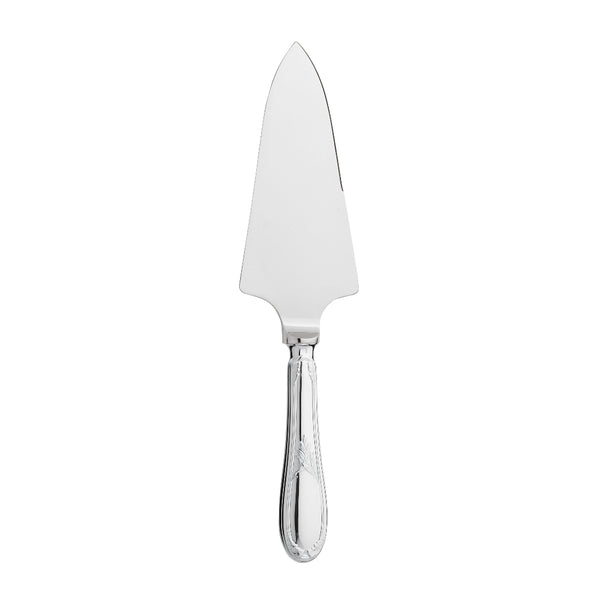 Cake server sharp silver plated with laurel motif handle and triangular blade