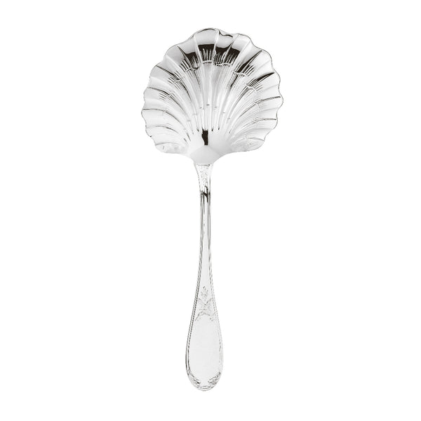 Strawberry ladle silver plated with shallow bowl and laurel motif handle