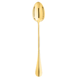 Soda spoon Baguette gold-plated by Ercuis with elongated handle and polished golden surface