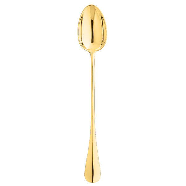 Soda spoon Baguette gold-plated by Ercuis with elongated handle and polished golden surface