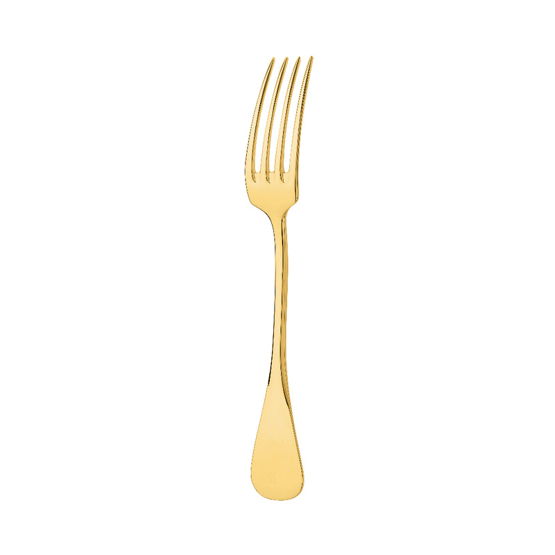 Dessert fork Baguette gold-plated by Ercuis, refined French flatware for sophisticated dining.