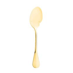 Individual gravy spoon Baguette gold-plated by Ercuis with polished golden finish and curved handle.