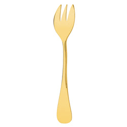 Baguette gold-plated oyster fork by Ercuis, elegant French tableware piece.