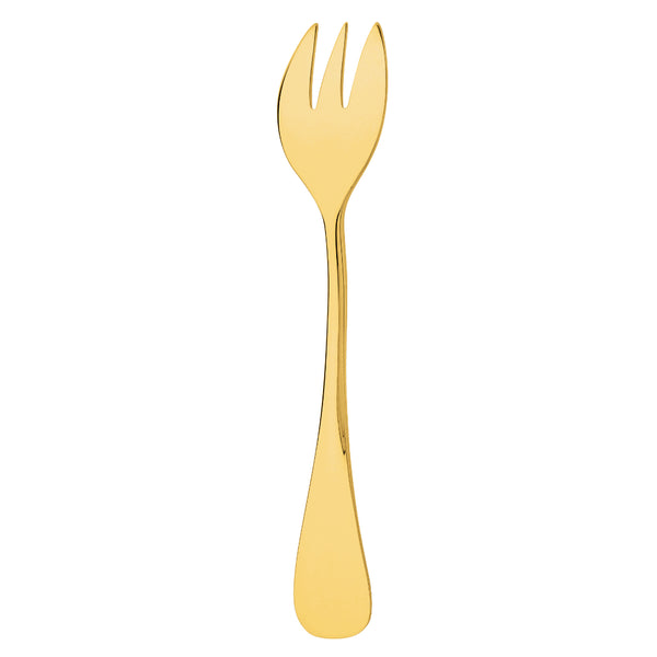 Baguette gold-plated oyster fork by Ercuis, elegant French tableware piece.