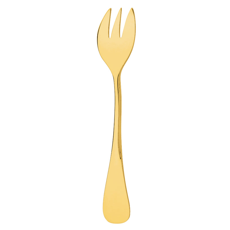 Baguette gold-plated oyster fork by Ercuis, elegant French tableware piece.