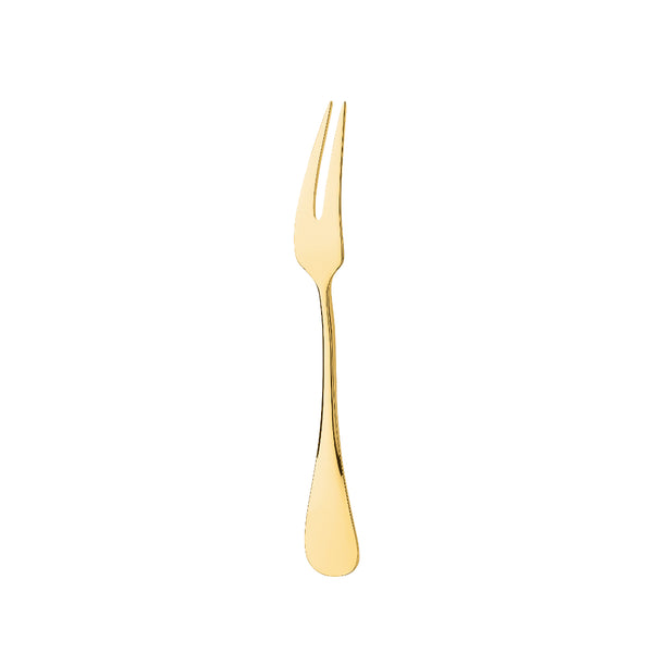 Snails fork Baguette gold-plated by Ercuis with polished golden finish and elegant handle.