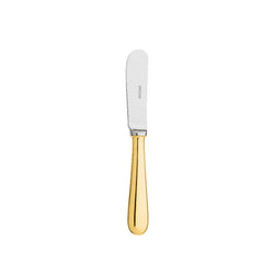 Individual butter knife Baguette gold-plated by Ercuis with polished golden handle and rounded blade.
