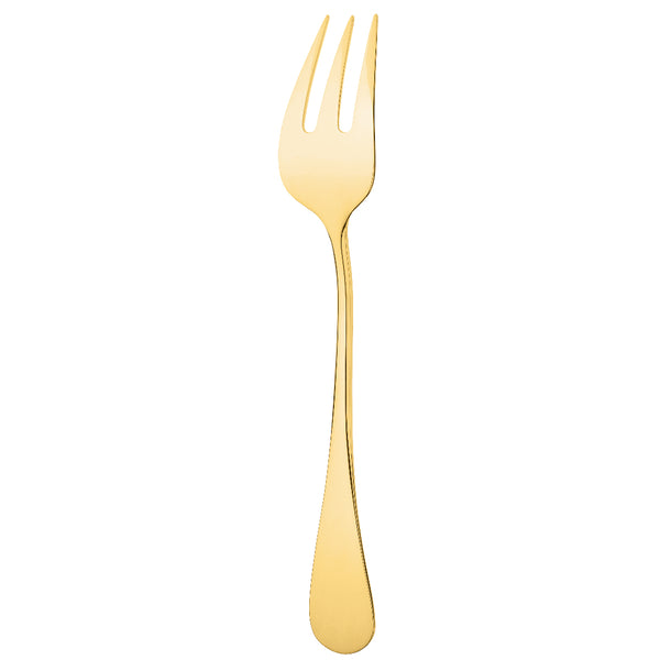 Serving Fork Baguette gold-plated by Ercuis with long tapered tines.