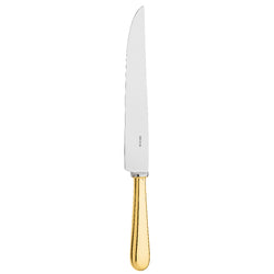 Carving Knife Baguette gold-plated by Ercuis with long polished blade and elegant handle.