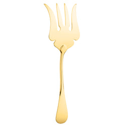 Fish serving fork Baguette gold-plated by Ercuis with polished golden finish and wide prongs.