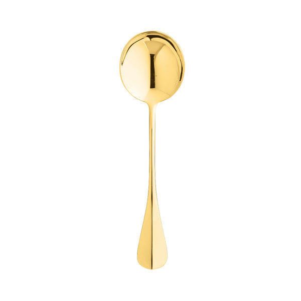 Bouillon Spoon Baguette gold-plated by Ercuis for serving soups in elegant table settings.
