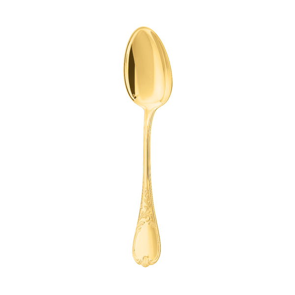Du Barry dessert spoon by Ercuis, silver-plated with gilded Rocaille floral handle