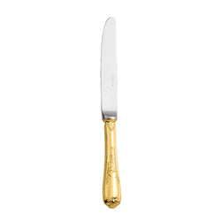 Du Barry dessert knife by Ercuis, silver-plated with gilded Rocaille floral handle
