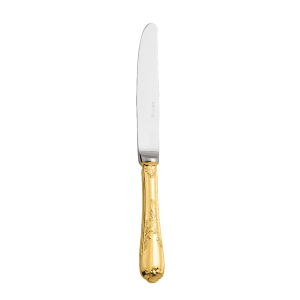 Du Barry dessert knife by Ercuis, silver-plated with gilded Rocaille floral handle