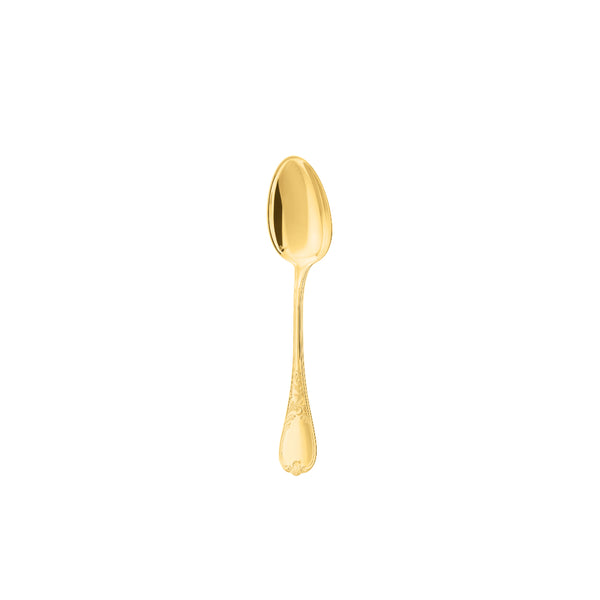 Ercuis Du Barry after-dinner tea spoon in silver-plated gilded finish with ornate detailing