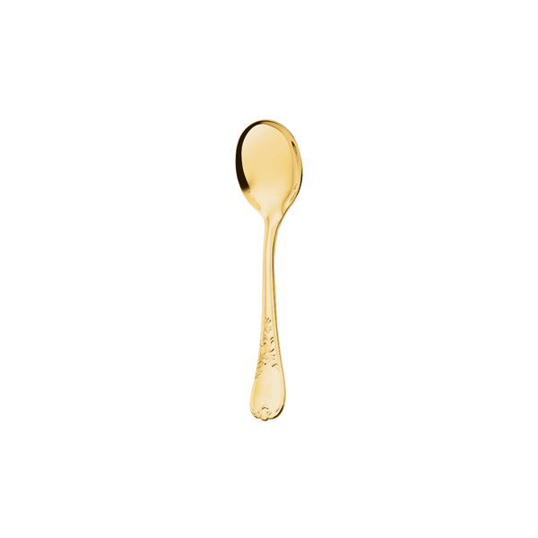 Ercuis Du Barry gold-finished ice cream spoon with Rocaille handle design