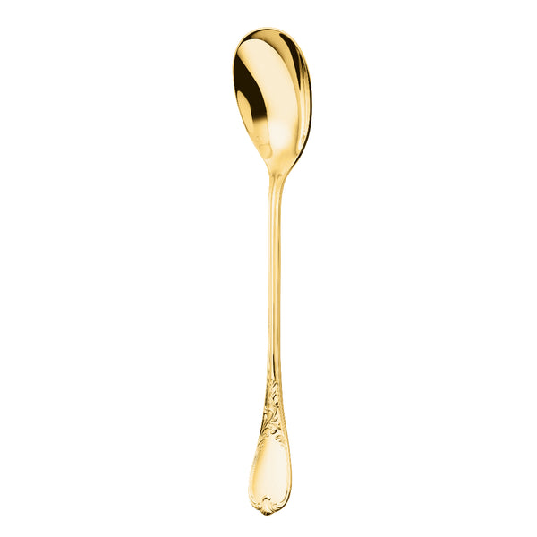 Ercuis Du Barry salad serving spoon in silver-plated gilded finish.