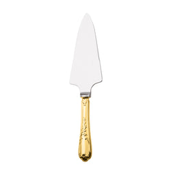 Ercuis Du Barry sharp cake server with silver-plated gilded handle.