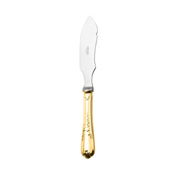 Ercuis Du Barry butter serving knife with silver-plated blade and gold Rocaille handle