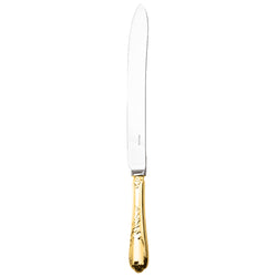 Ercuis Du Barry pie knife with silver-plated gilded handle and sharp long blade.