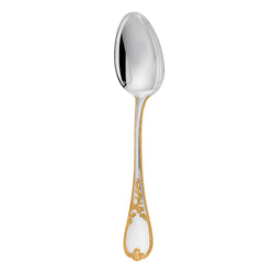 Du Barry silver-plated dinner spoon by Ercuis with part-gilded floral handle.