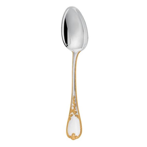 Du Barry silver-plated dinner spoon by Ercuis with part-gilded floral handle.