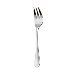 Pastry fork Citeaux by Ercuis in stainless steel with three prongs and polished handle.
