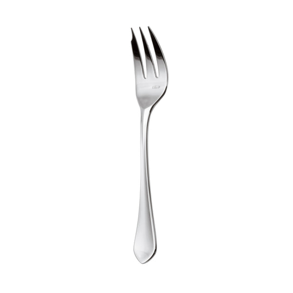 Pastry fork Citeaux by Ercuis in stainless steel with three prongs and polished handle.