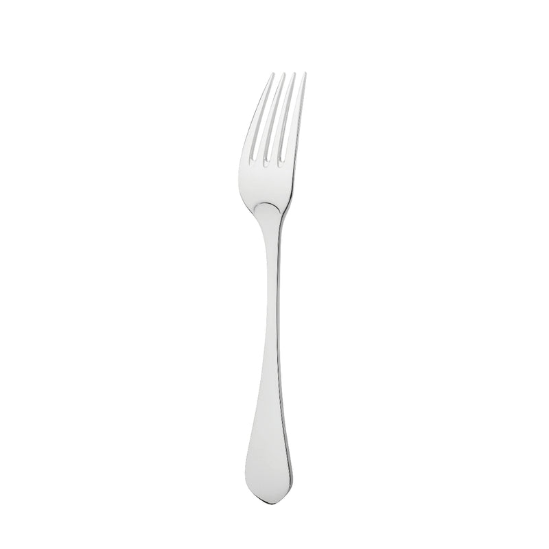 Citeaux dessert fork by Ercuis in polished stainless steel, designed with slender tines and a refined silhouette.