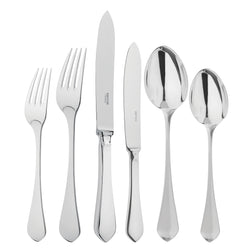 Citeaux 36-piece stainless steel cutlery set by Ercuis with Gothic-inspired handles.