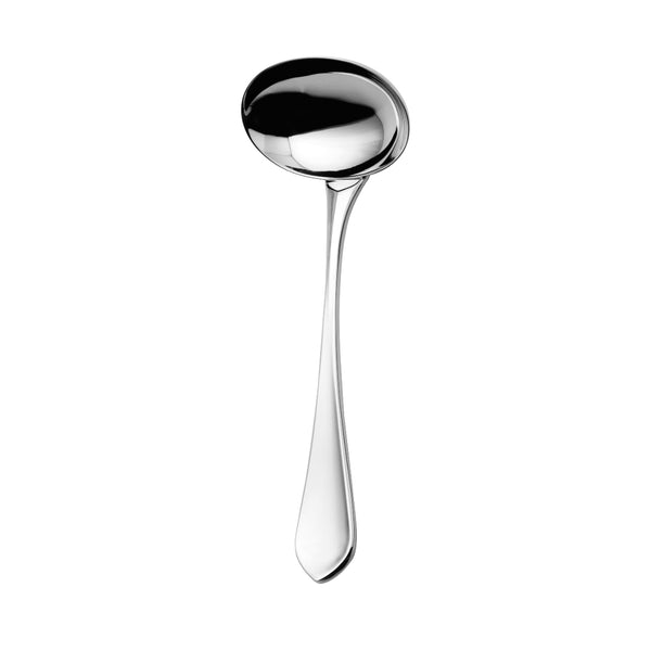 Gravy ladle Citeaux by Ercuis in stainless steel with deep rounded bowl and elongated handle.